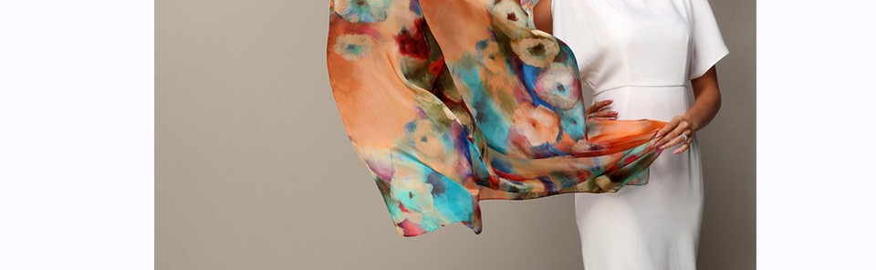 2016 Winter Fashion Women's Scarf Hot Sale Mulberry Silk Scarves Shawl Female Long Silk Scarf Blue and Coffee 180*110cm