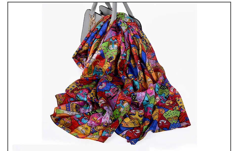 2016 Winter Fashion Women's Scarf Hot Sale Mulberry Silk Scarves Shawl Female Long Silk Scarf Blue and Coffee 180*110cm