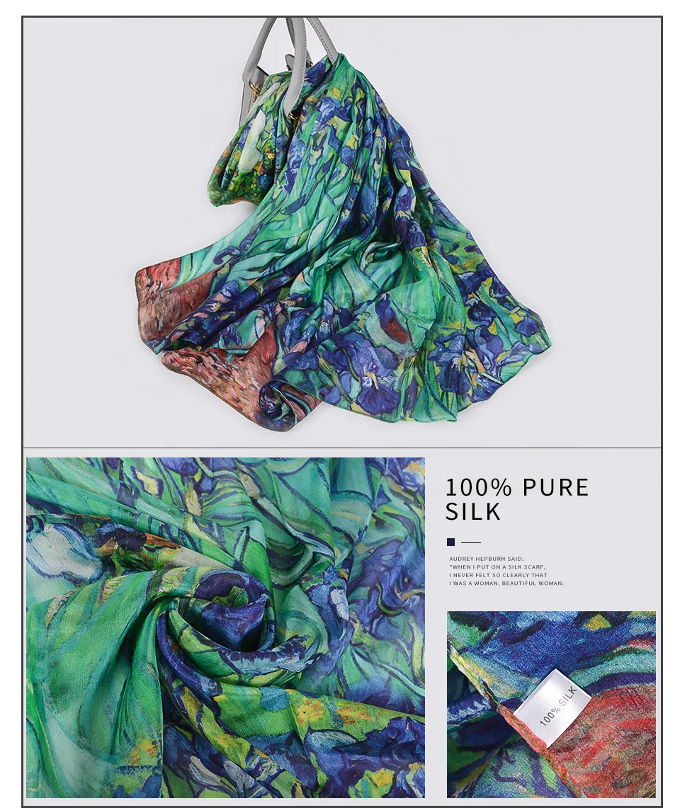 2016 Winter Fashion Women's Scarf Hot Sale Mulberry Silk Scarves Shawl Female Long Silk Scarf Blue and Coffee 180*110cm