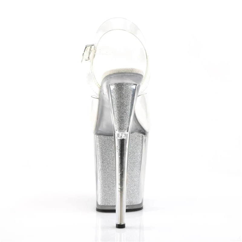 Rncksi 2025 Fashion Sexy Pole dancing Summer 20cm PVC Women Sandals Thin High Heels Sandals Slip-On Size 35-42