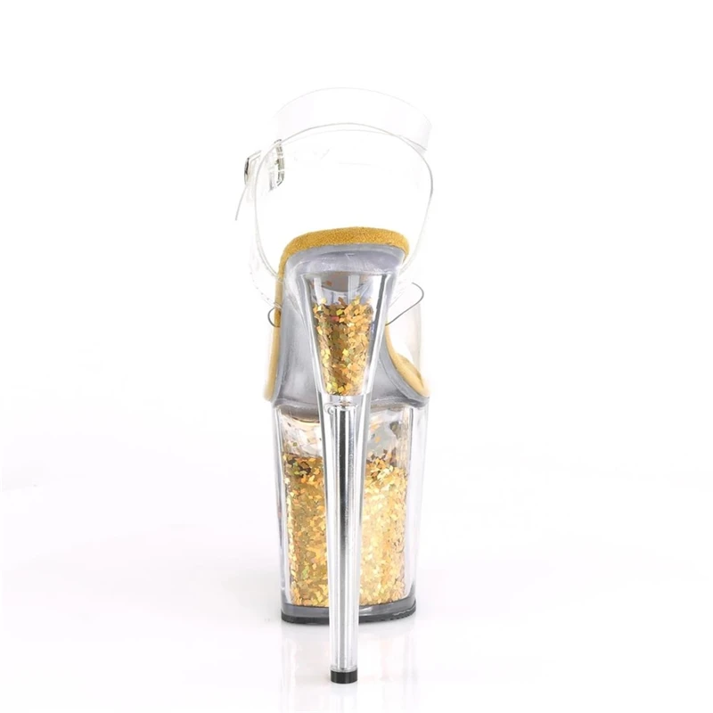 Rncksi 2025 Fashion Sexy Pole dancing Summer 20cm PVC Women Sandals Thin High Heels Sandals Slip-On Size 35-42