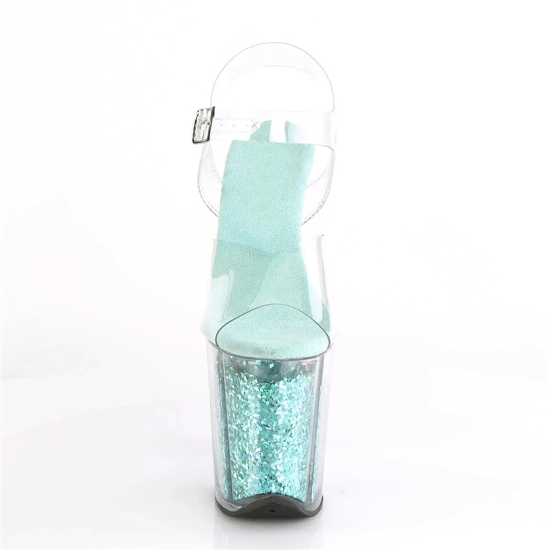 Rncksi 2025 Fashion Sexy Pole dancing Summer 20cm PVC Women Sandals Thin High Heels Sandals Slip-On Size 35-42