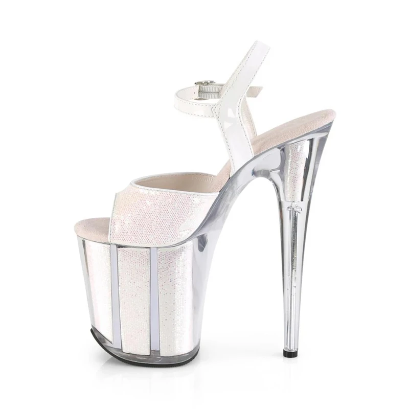 Rncksi 2025 Fashion Sexy Pole dancing Summer 20cm PVC Women Sandals Thin High Heels Sandals Slip-On Size 35-42