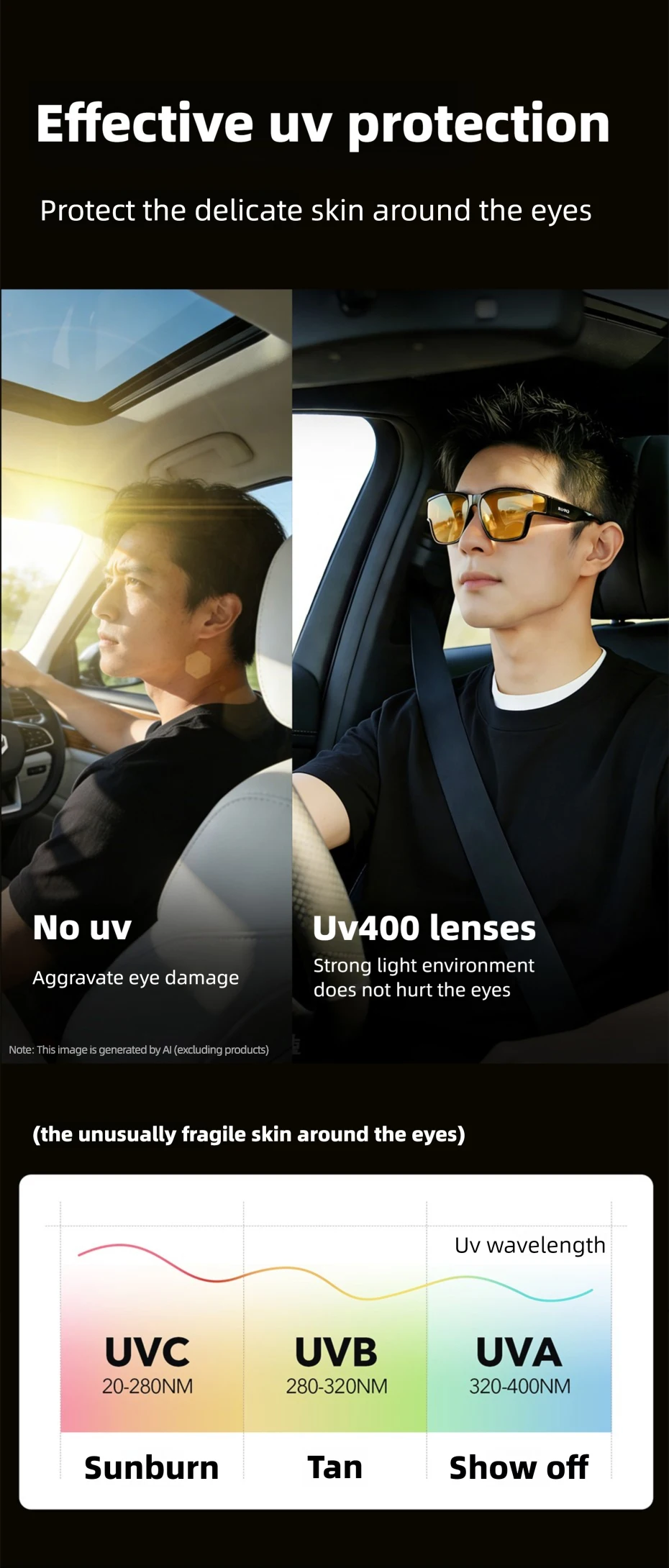 CAPONI Night Vision Men Sunglasses HUD Anti Glare Photochromic Day and Night Use Outdoor Driving Frame Cover Goggles BSYS36703