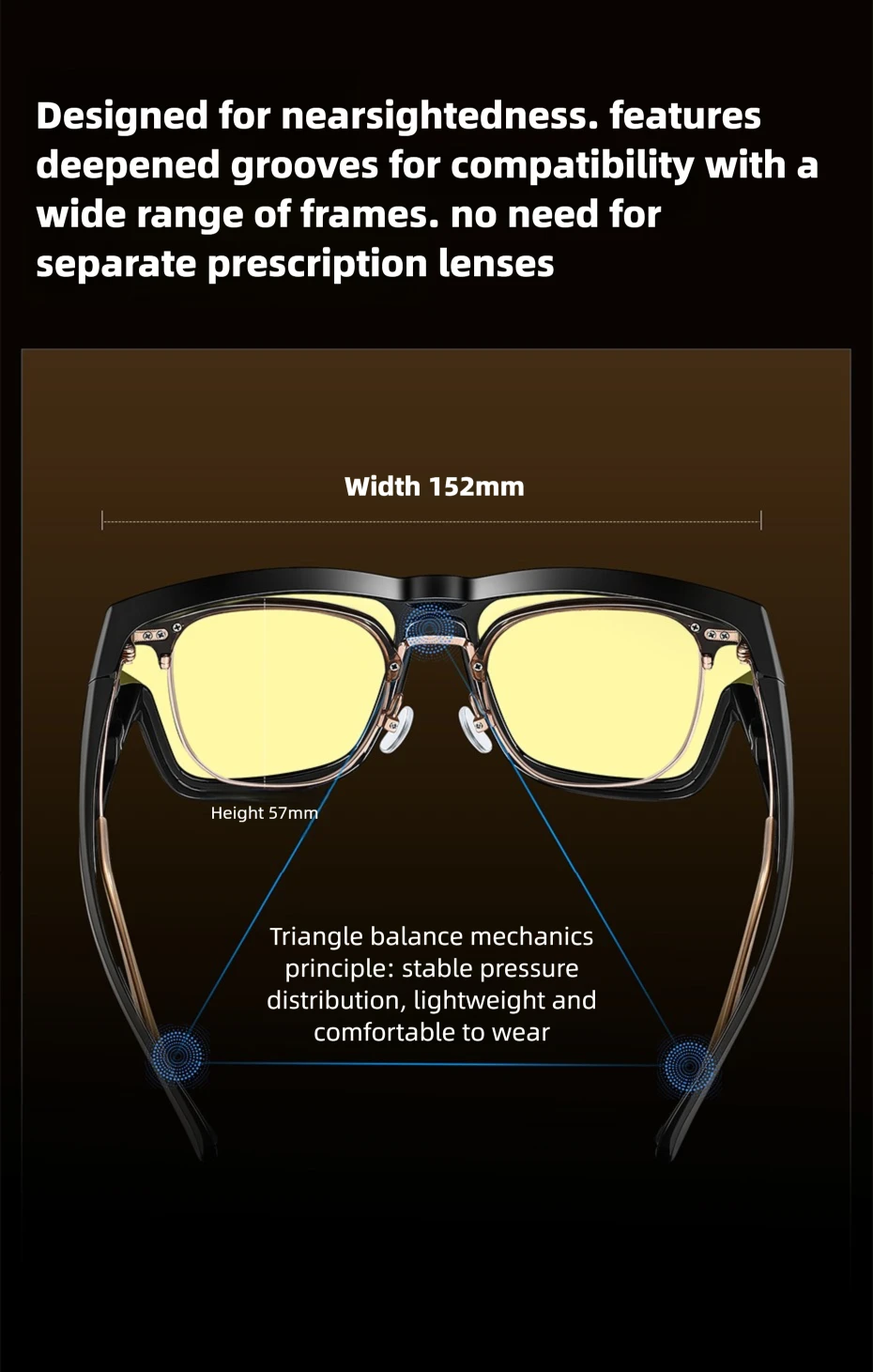 CAPONI Night Vision Men Sunglasses HUD Anti Glare Photochromic Day and Night Use Outdoor Driving Frame Cover Goggles BSYS36703