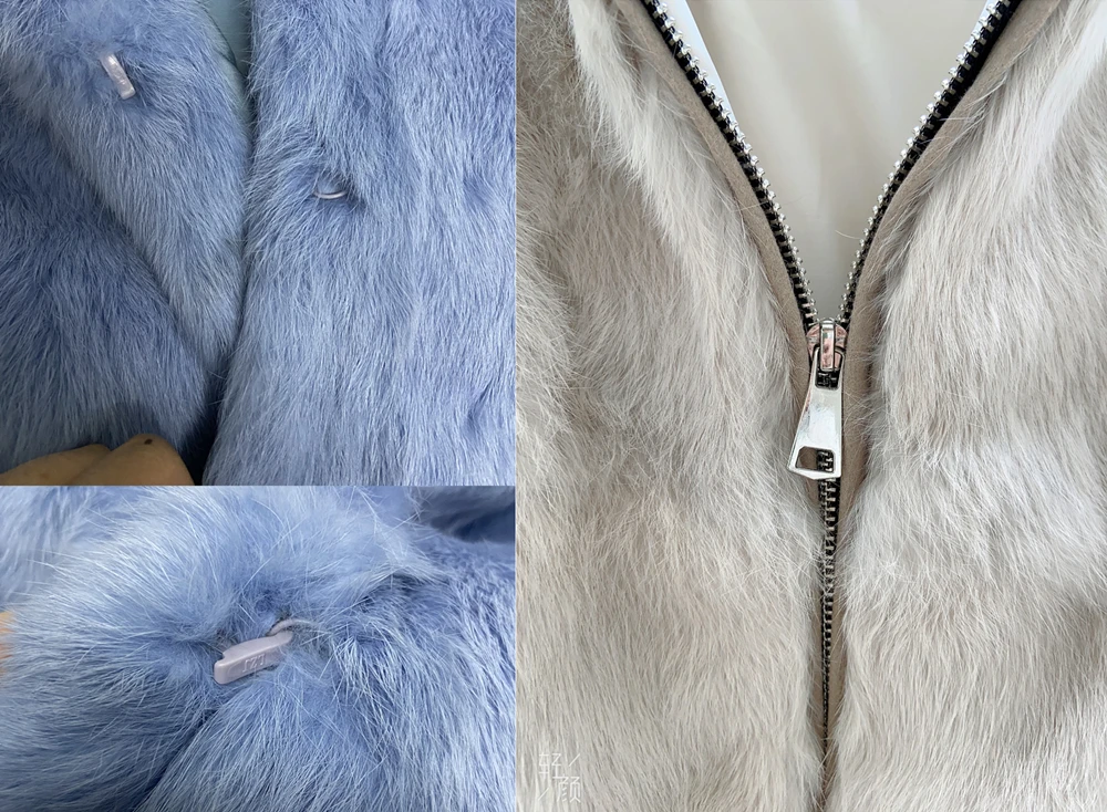 Natural Rabbit Fur Coat Women Winter Jacket Real Leather And Fur Bolero Women's Clothing Female Outerwears With 2025 Black Cold