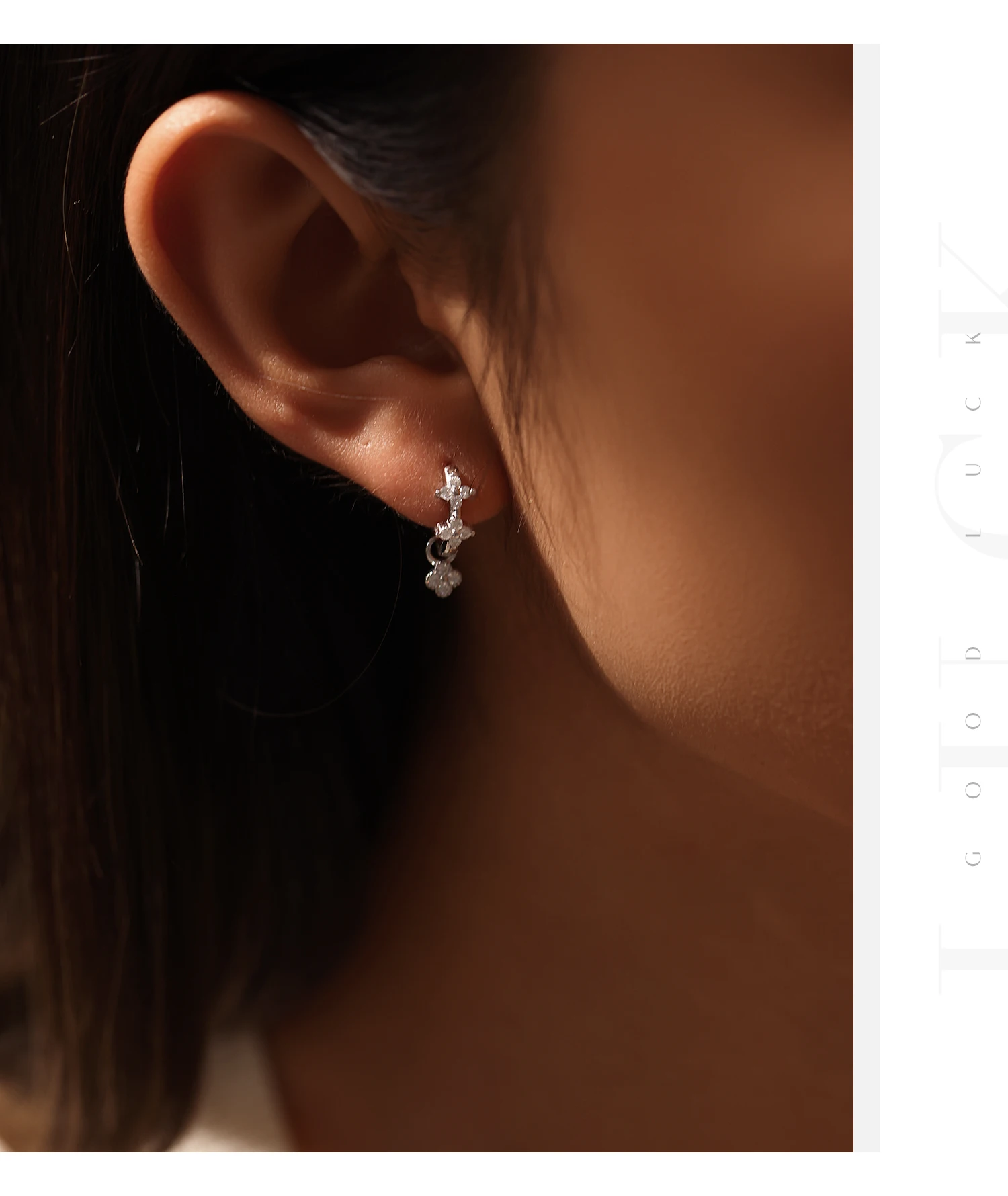 MODIAN Dazzling Moissanite Ear Buckle 925 Sterling Silver Four Leaf Clover Swing Lab Diamond Hoop Earrings For Women Jewelry