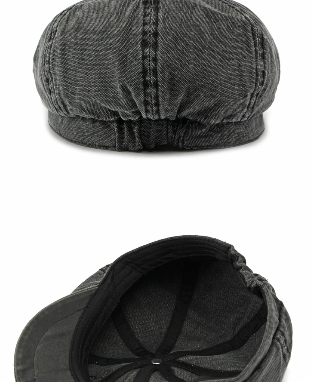 HT5112 Mens Berets Women Retro Washed Cotton Octagonal Beret Hat Male Female Ivy Flat Cap Spring Autumn Adjustable Beret Capens