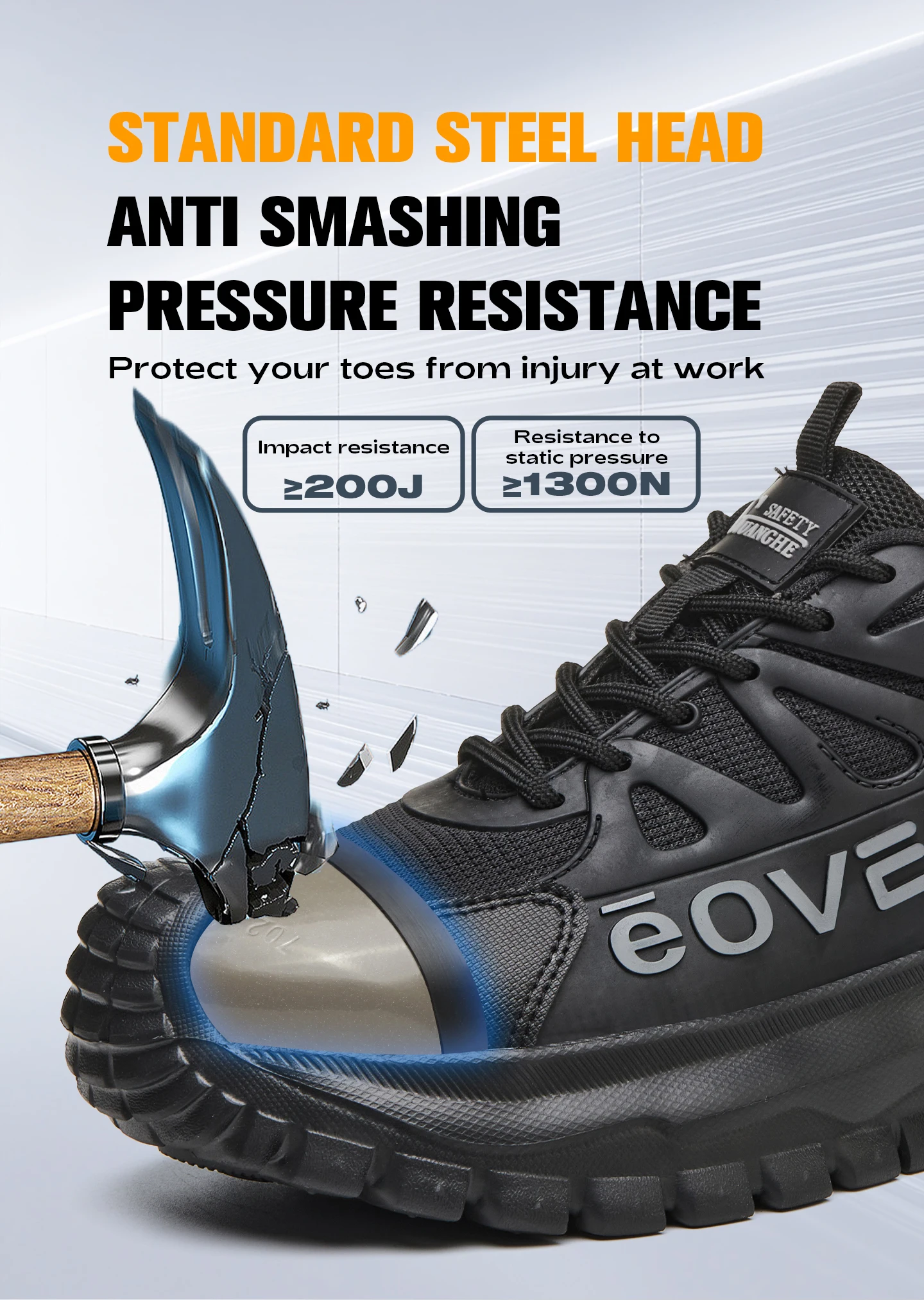 Fashion Work Safety Shoes Men Work Sneakers Anti-smash Anti-Puncture Indestructible Shoes Security Boots Non-slip Men Boots