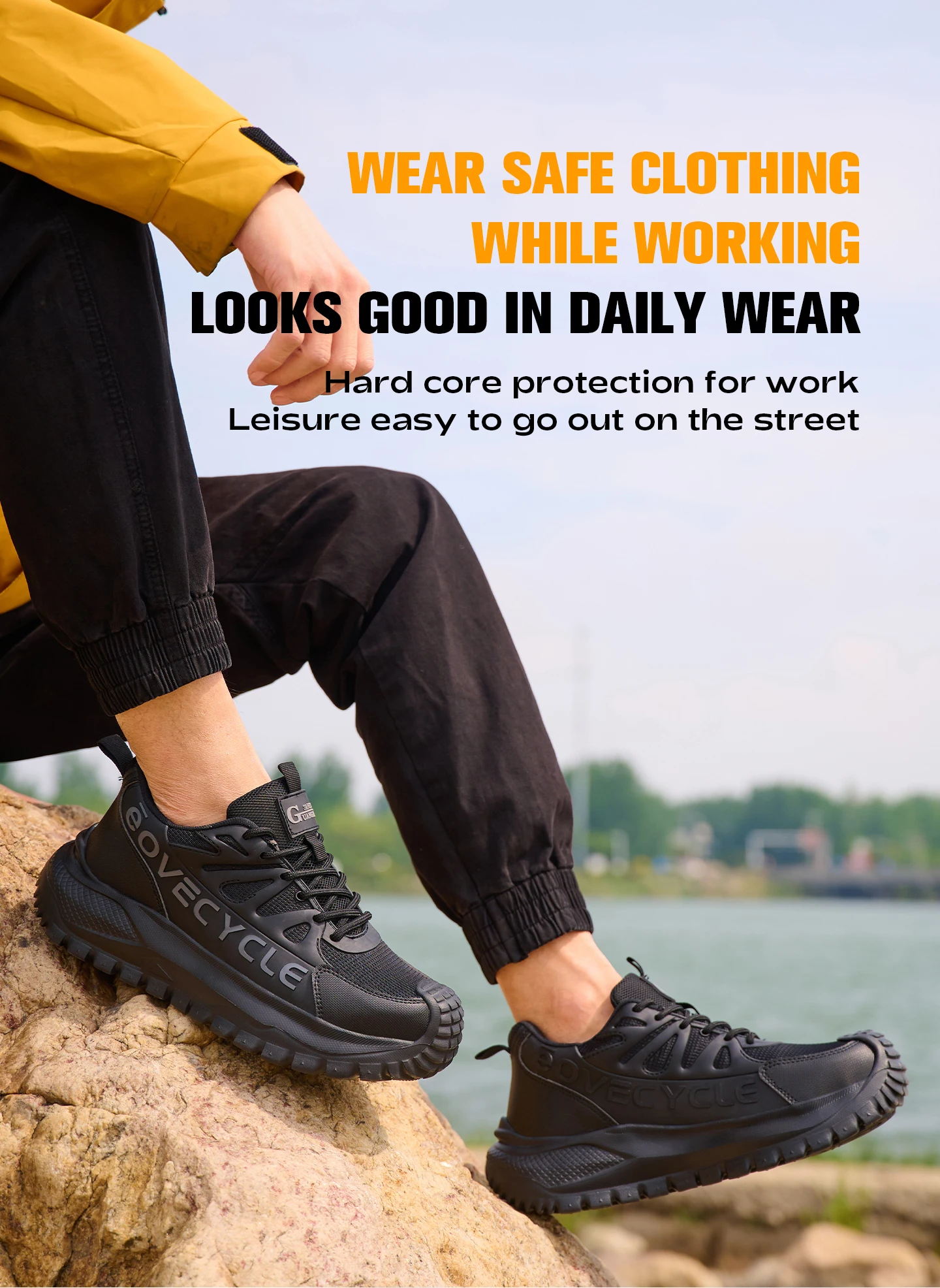 Fashion Work Safety Shoes Men Work Sneakers Anti-smash Anti-Puncture Indestructible Shoes Security Boots Non-slip Men Boots