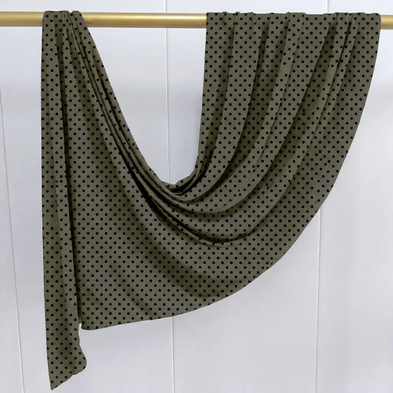 Luxury Muslim Hijab Retro Polka Dot Scarf Skin-friendly Jersey Bandana Elegant Headscarf for Women Brunch Date Weekend Travel