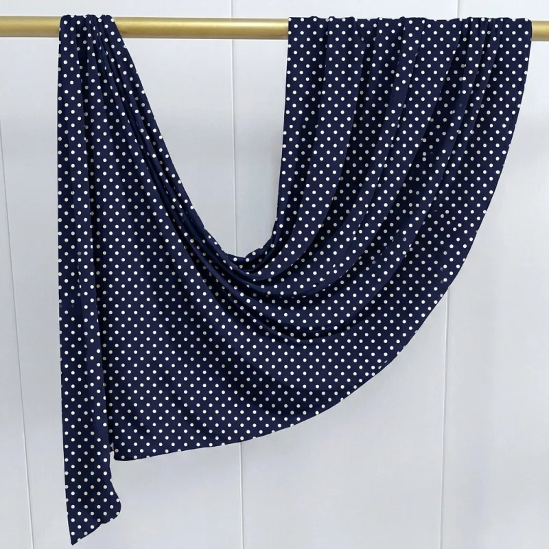 Luxury Muslim Hijab Retro Polka Dot Scarf Skin-friendly Jersey Bandana Elegant Headscarf for Women Brunch Date Weekend Travel