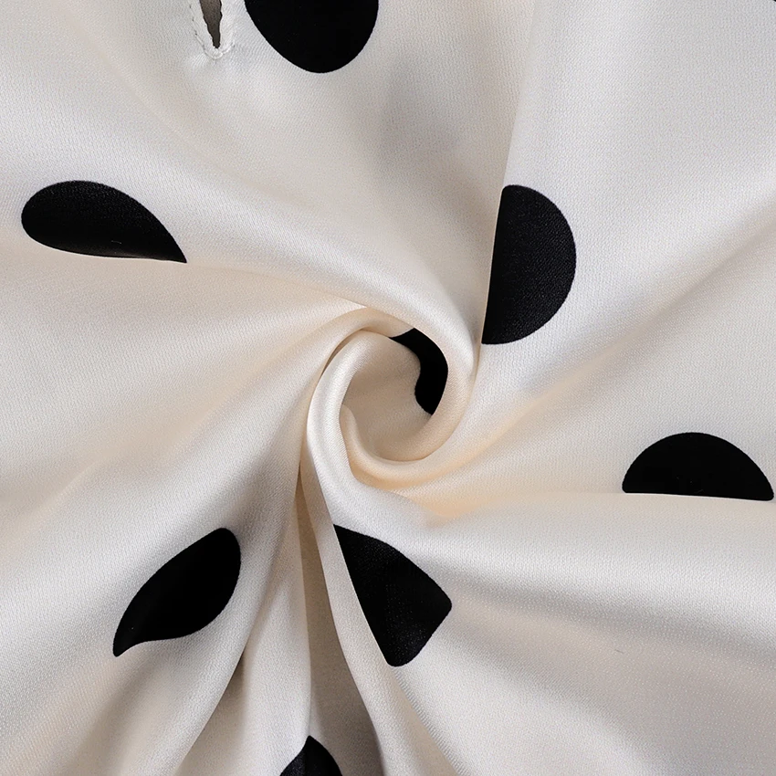 Linad Vintage Polka Dot Puff Sleeve Woman Blouse 2026 Street Chic Ruched O Neck Shirts Female Summer Casual Ruffles Tops Women