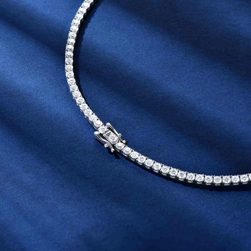 OXTAO Luxury Moissanite Tennis Bracelet 3mm D VVS1 with Certified For Women Men Jewelry Hand Chain Bracelet 14K Gold Filled