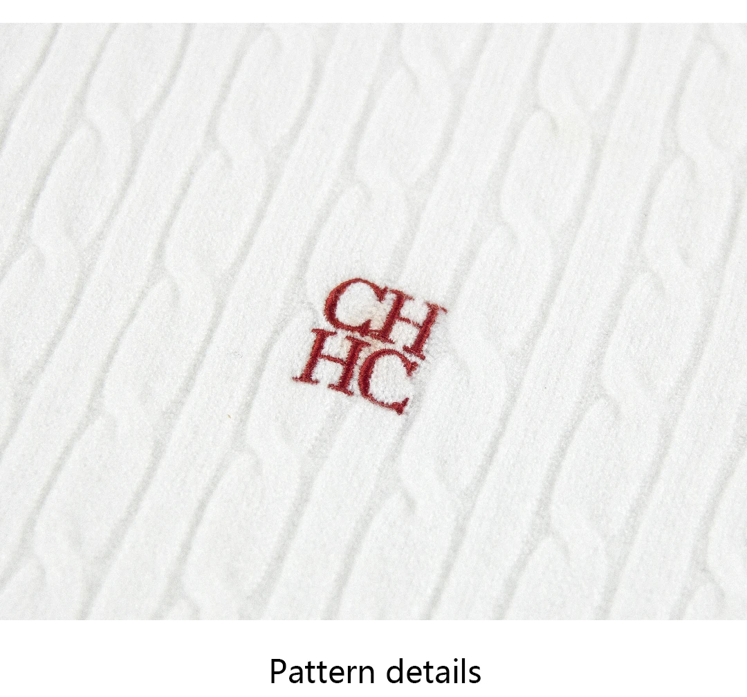 CH Embroidered Cable Knit Cardigan Women Slim Fit Crew Neck Button Front Premium Cotton Casual Daily Tops