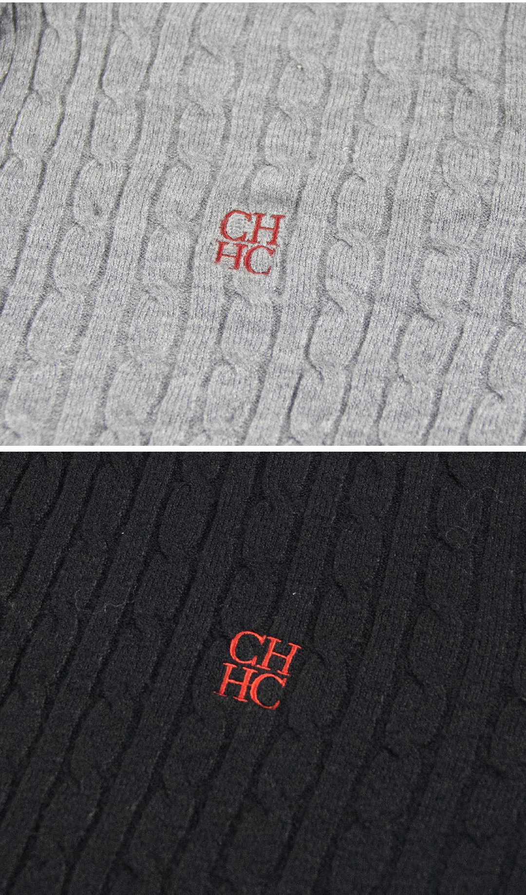 CH Embroidered Cable Knit Cardigan Women Slim Fit Crew Neck Button Front Premium Cotton Casual Daily Tops