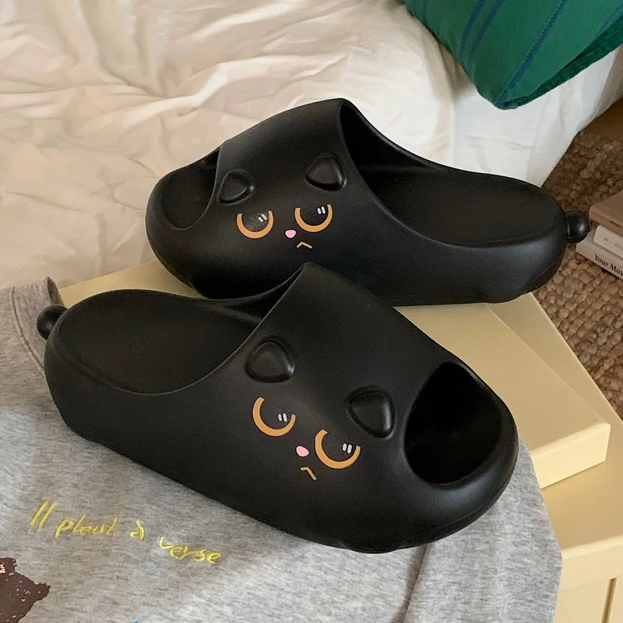 New Cat Paw Mary Jane Shoes Women Adjustable Strap EVA Non-Slip Slipper Woman Gradient Kitten Claw Sandals Garden Mules Clogs