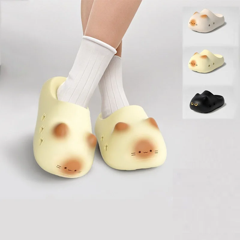 New Cat Paw Mary Jane Shoes Women Adjustable Strap EVA Non-Slip Slipper Woman Gradient Kitten Claw Sandals Garden Mules Clogs