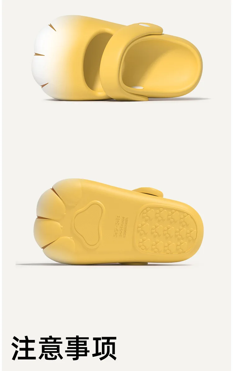 New Cat Paw Mary Jane Shoes Women Adjustable Strap EVA Non-Slip Slipper Woman Gradient Kitten Claw Sandals Garden Mules Clogs