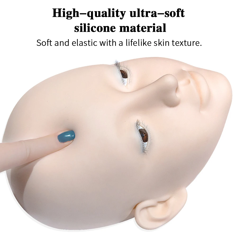 Mannequin Head Model Practice False Eyelash GraftingTraining Mannequin Head Can Open Eyelids With False Lashes Reusable