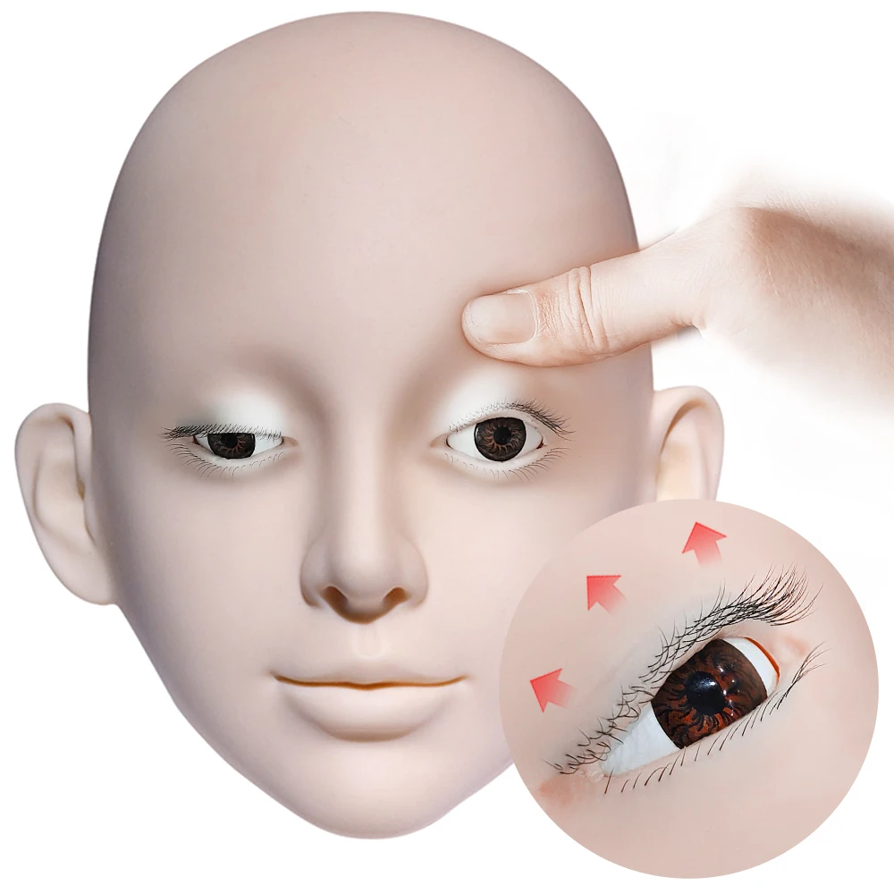 Mannequin Head Model Practice False Eyelash GraftingTraining Mannequin Head Can Open Eyelids With False Lashes Reusable