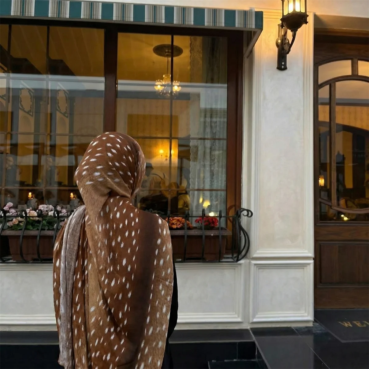 Deer Spot Print Muslim Hijab Scarf Soft Lightweight Bandana Headscarf Wrap Islamic Prayer Shawl Daily Neck Scarf Accessory