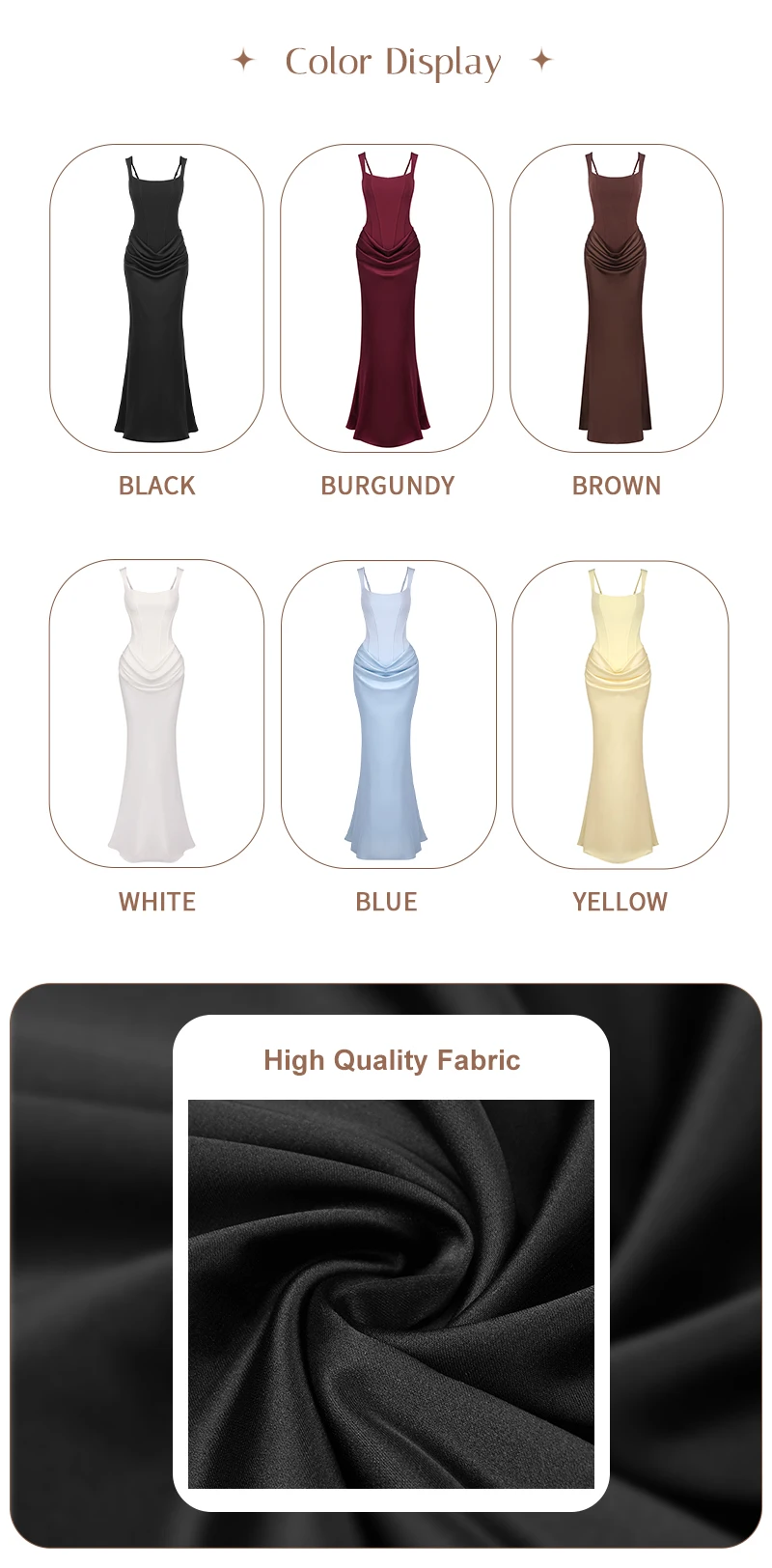 VC Elegant Yellow Bodycon Maxi Dress For Women Square Neck Sleeveless Lace-up Corset Waist Slim Fit Evening Party Long Dresses