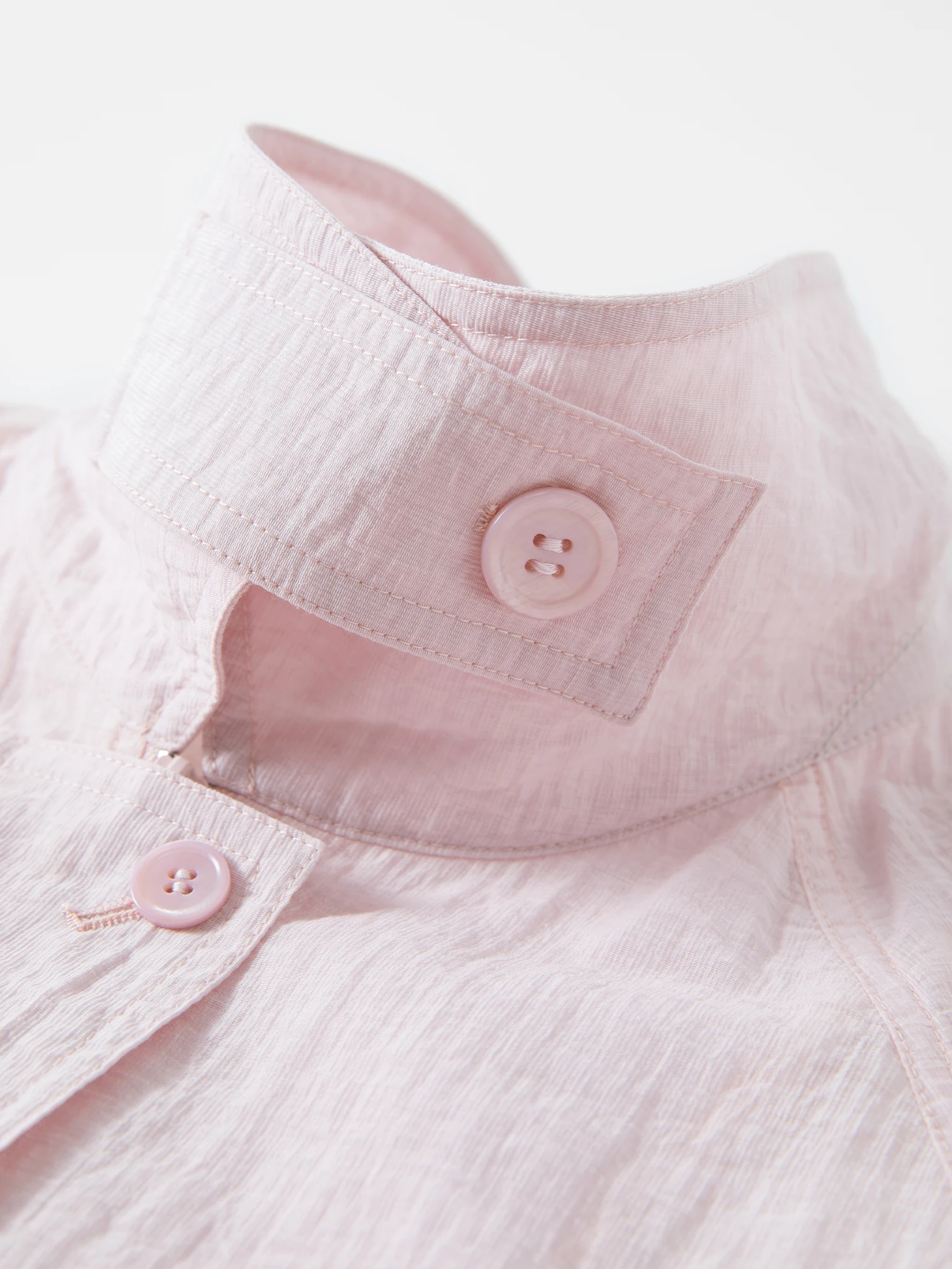DUSHU Women's 2026 Autumn New Arrival Lyocell Pink Shirt Jacket Drawstring Waist Slim Fit Lightweight Sun Protection Outerwear