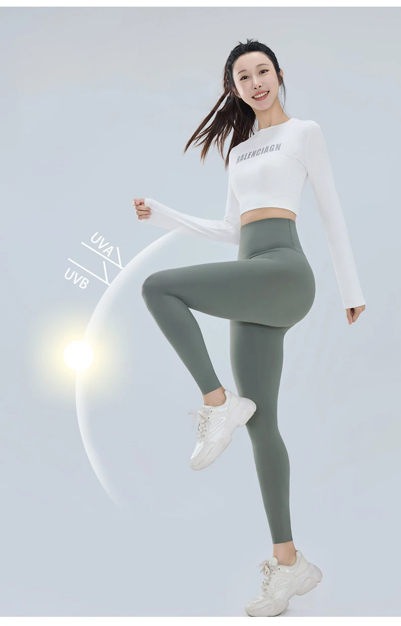 BIVIGAOS Summer Ultra Thin Sunscreen Sharkskin Leggings Women High Waist Elastic Seamless Sexy Tight Transparent Sports Leggings