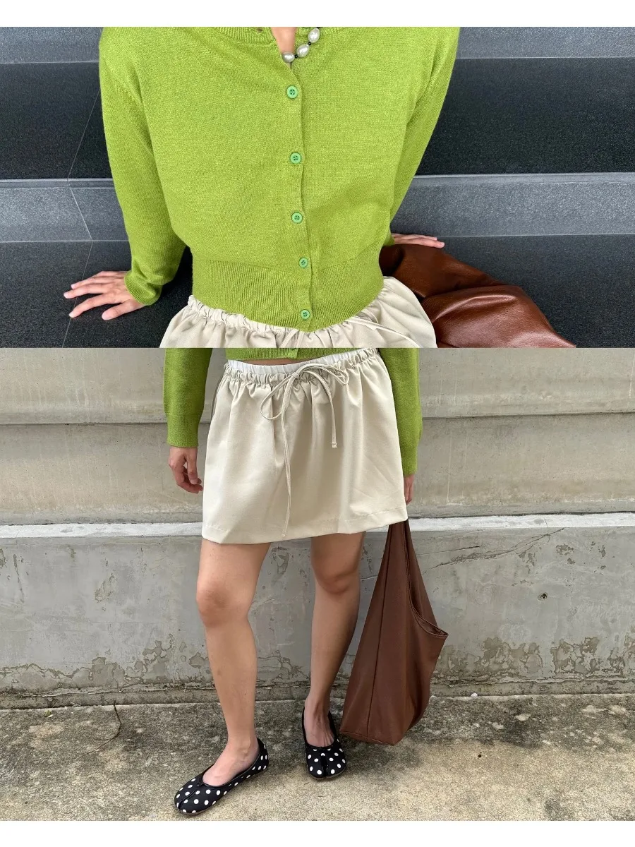 Hirsionsan Spring Autumn New Short Style Women's Cardigan long sleeve Open Front Lightweight soft elegant Knitwear for Ladies