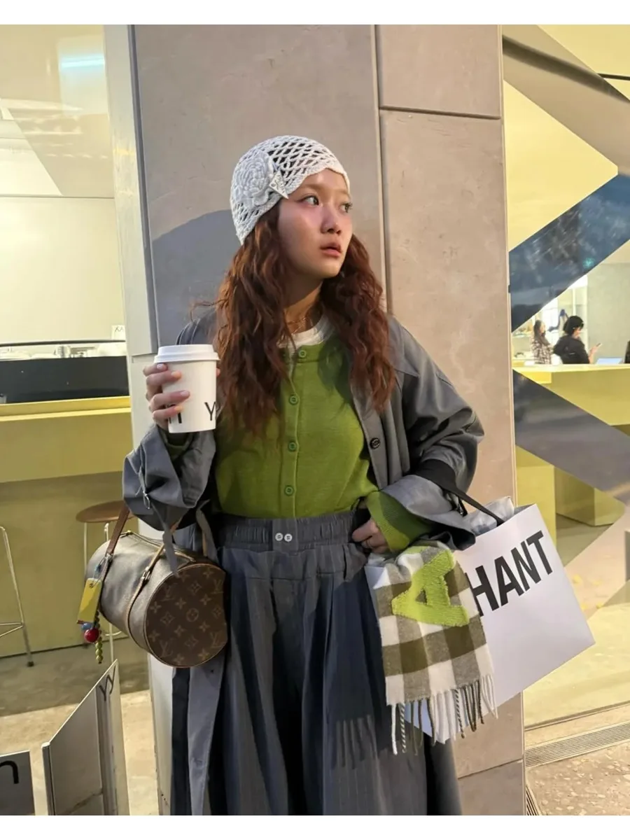 Hirsionsan Spring Autumn New Short Style Women's Cardigan long sleeve Open Front Lightweight soft elegant Knitwear for Ladies
