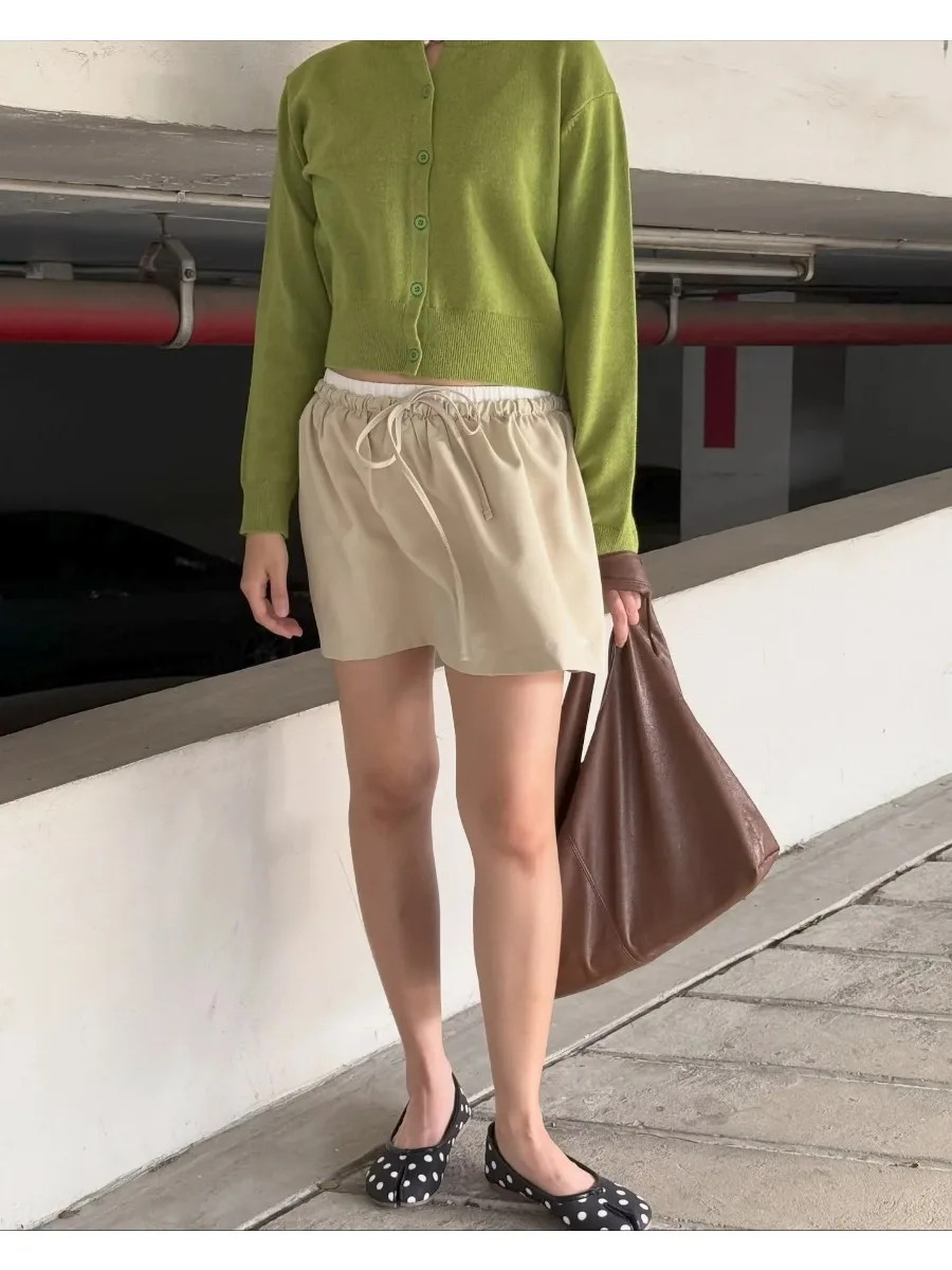 Hirsionsan Spring Autumn New Short Style Women's Cardigan long sleeve Open Front Lightweight soft elegant Knitwear for Ladies