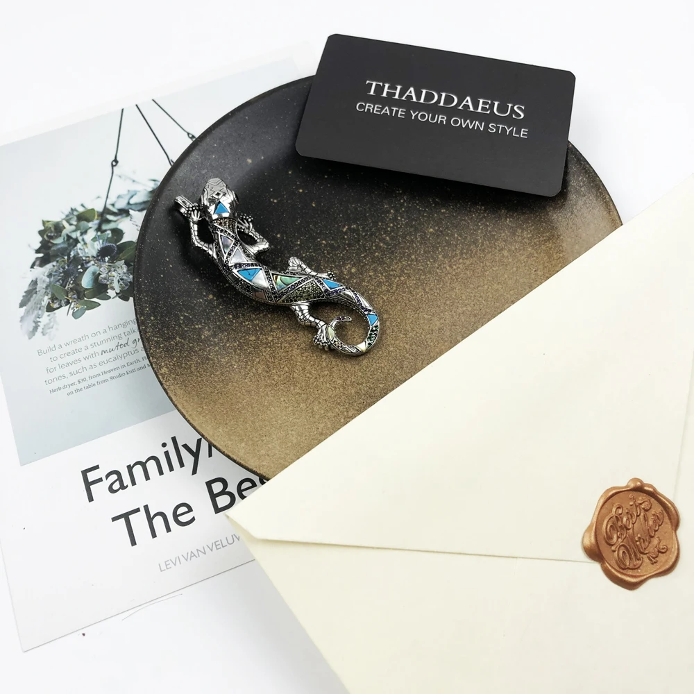 Colorful Arizona Lizard Pendant Summer New Jewelry Bohemia Real 925 Sterling Silver Graphic Design Gift For Women Men
