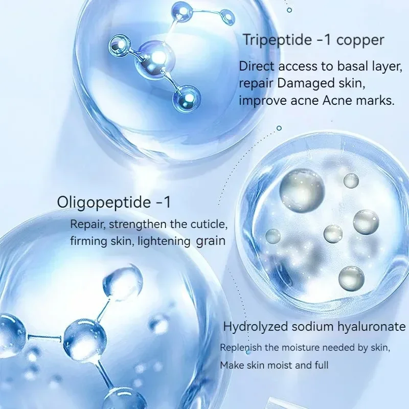 Blue Copper GHK-CU Lyophilized Powder Set Moisturizing Whitening Face Serum Anti Wrinkle Smooth Tender Brighten Essence 20PCS
