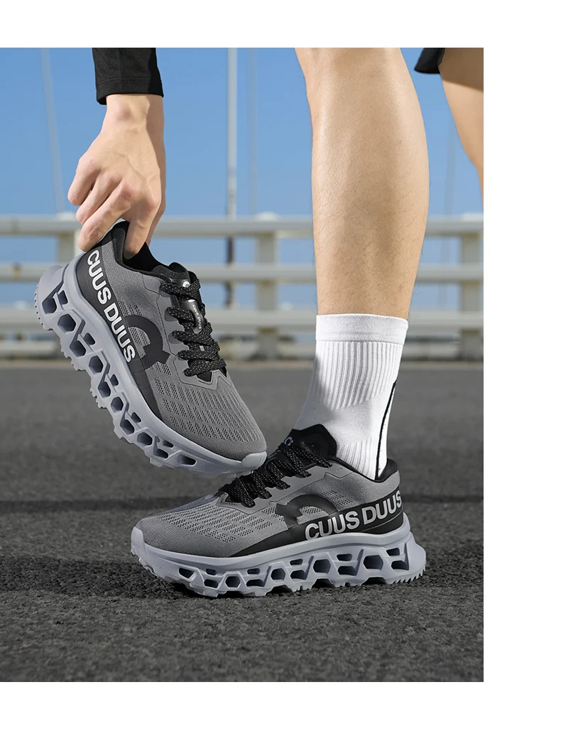 Unisex Sneakers Fashion Lace Up Outdoor Running Anti Slip Cushioning Men Training Shoes 2026 Comfort Thick Soled Sports Shoes