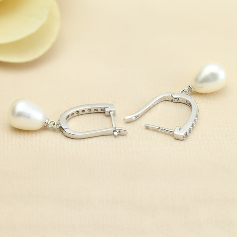 YouNoble Genuine Silver 925 Pearl Earrings Wedding,Natural Freshwater Pearl Drop Earrings Birthday Gift Daughter Pink White