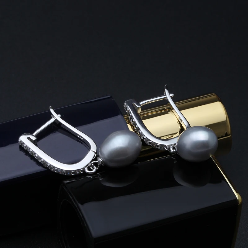 YouNoble Genuine Silver 925 Pearl Earrings Wedding,Natural Freshwater Pearl Drop Earrings Birthday Gift Daughter Pink White