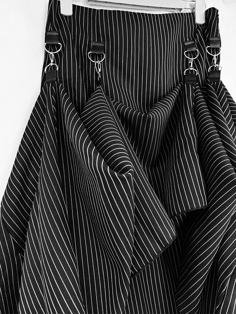 REDDACHiC Black Striped Suit Skirt Grunge Retro 3-Way Fishtail High-Low Maxi Long Train Skirt Gothic Woman Alternative Clothes