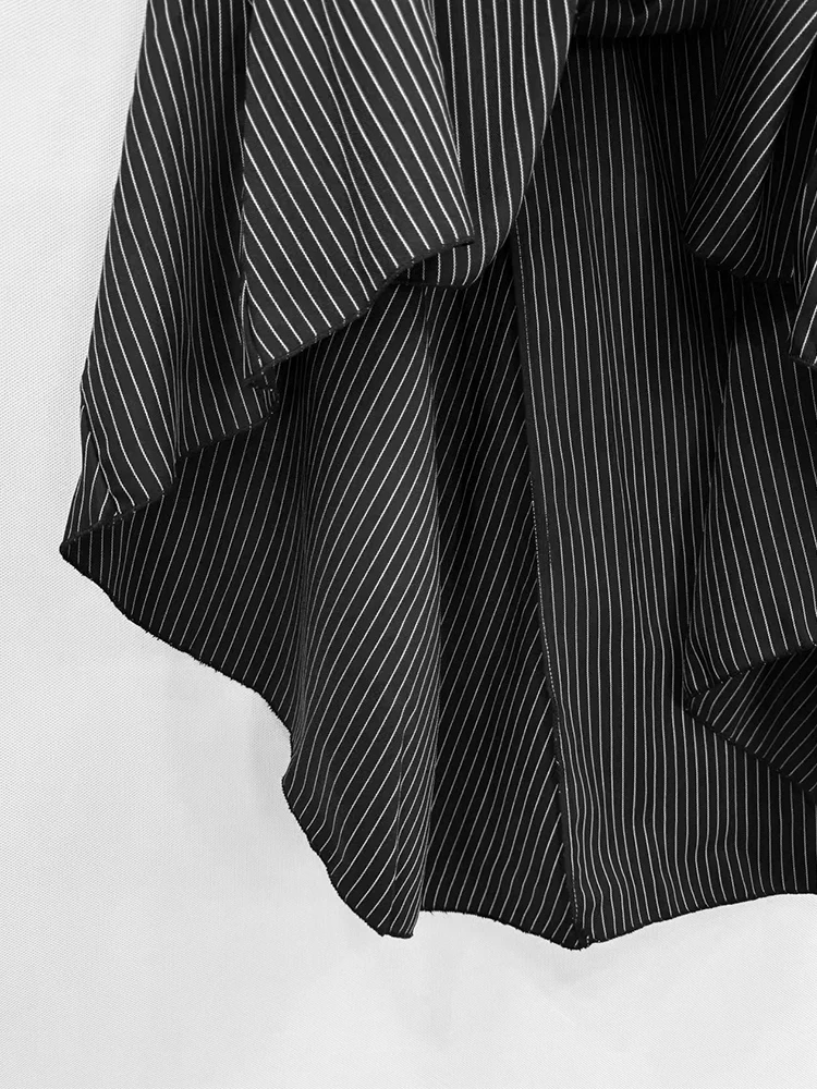 REDDACHiC Black Striped Suit Skirt Grunge Retro 3-Way Fishtail High-Low Maxi Long Train Skirt Gothic Woman Alternative Clothes