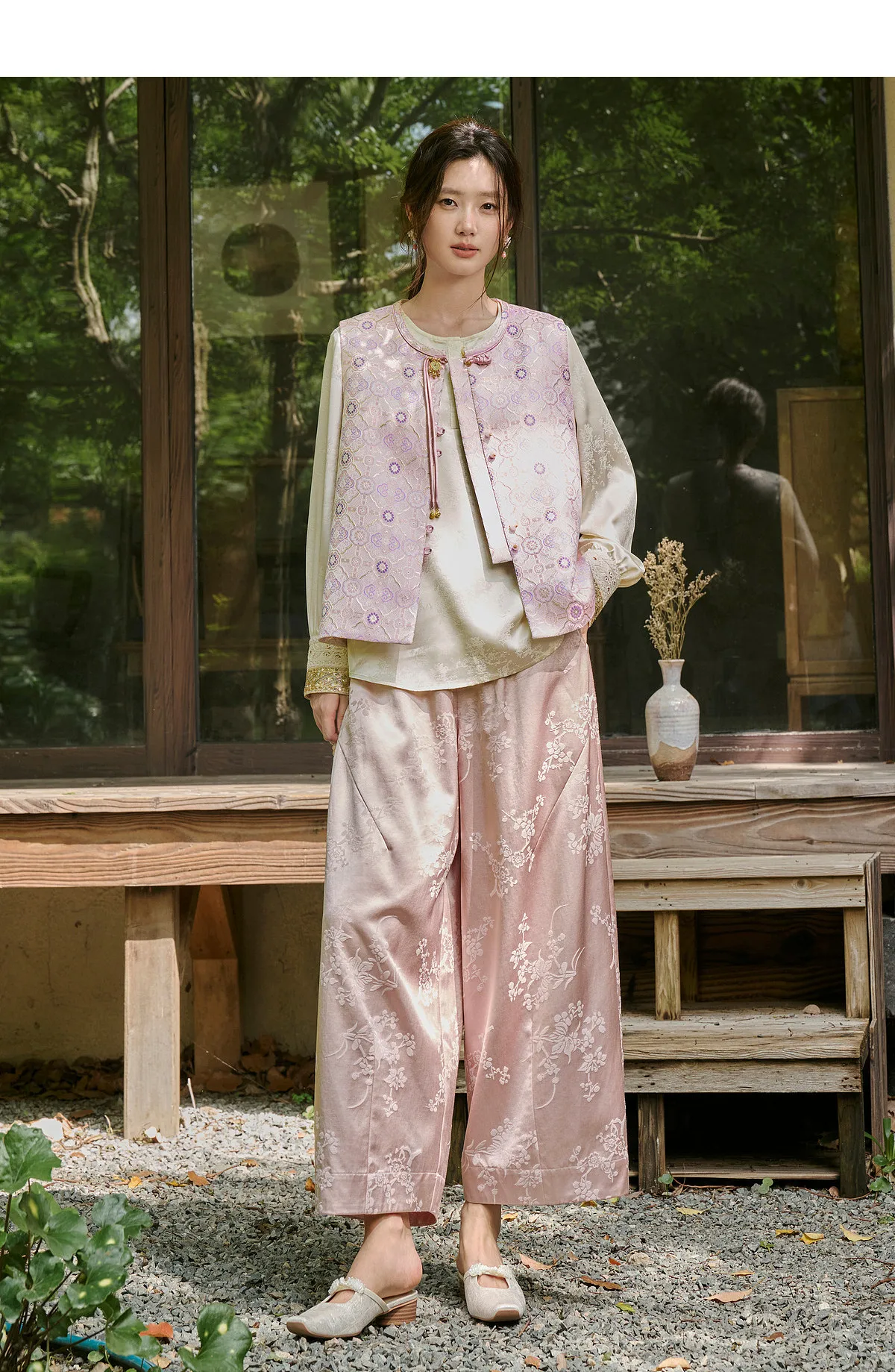 SENTUBILA Cloud Glow Cropped Pants Women 2026 New Chinese Style Elegant Loose Slim Fit Scythe Ankle Length Trousers 163KN7872