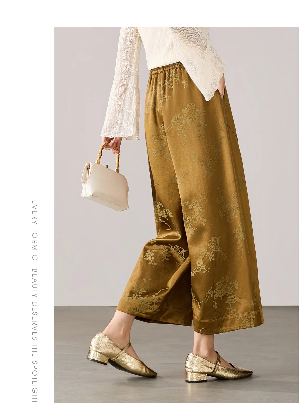 SENTUBILA Cloud Glow Cropped Pants Women 2026 New Chinese Style Elegant Loose Slim Fit Scythe Ankle Length Trousers 163KN7872