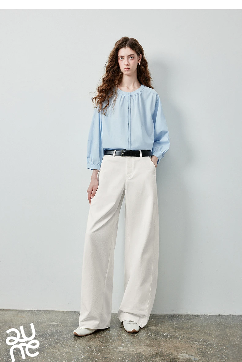 TOYOUTH Women's Soft Touch Curved Leg Long Pants 2026 Fall New Arrival High Waist Seam Detail Slimming Pear Shape Friendly