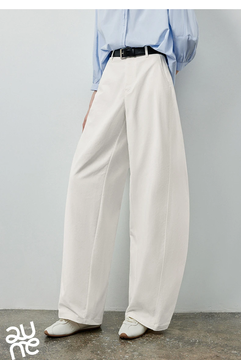 TOYOUTH Women's Soft Touch Curved Leg Long Pants 2026 Fall New Arrival High Waist Seam Detail Slimming Pear Shape Friendly