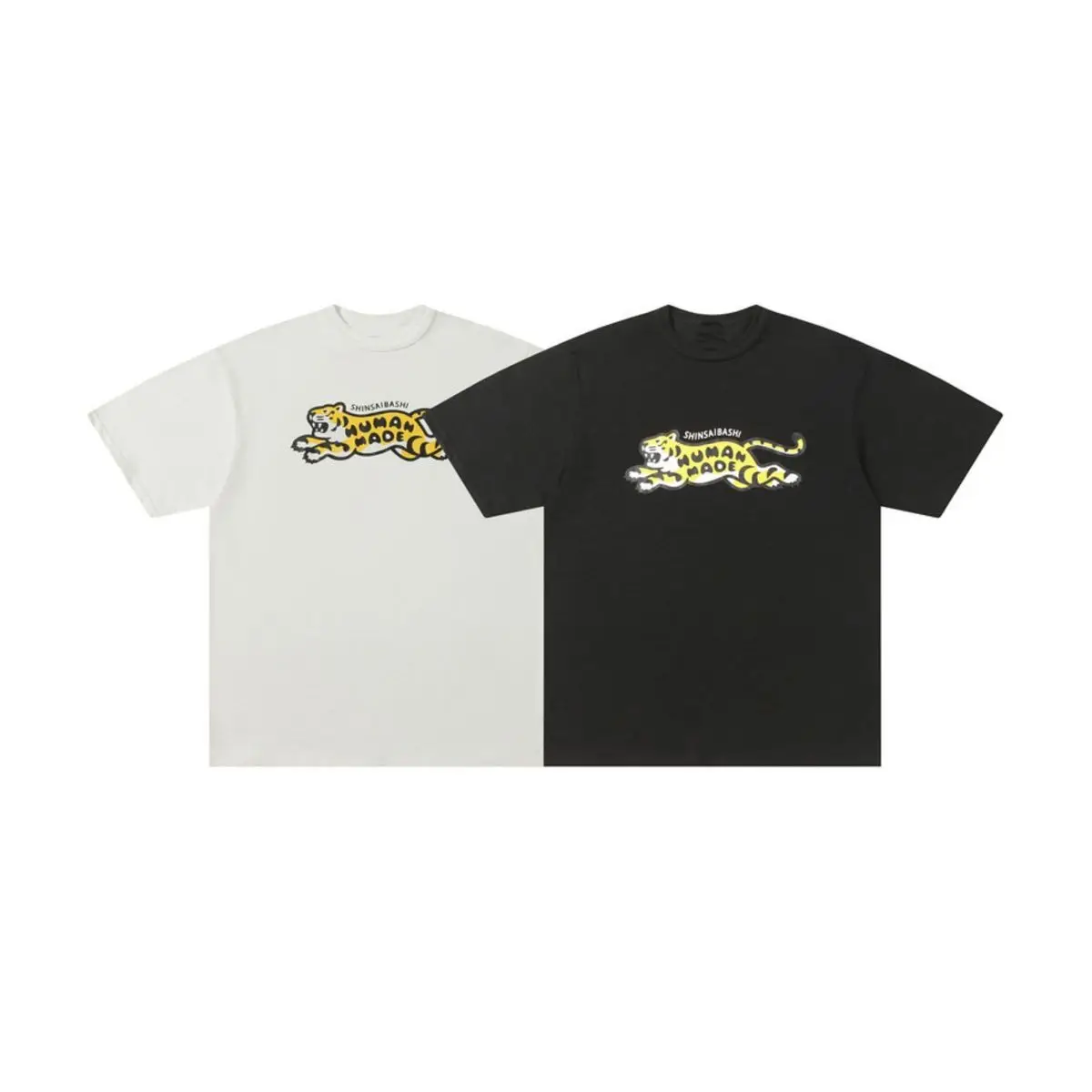 Human Made 2026SS Tiger Print Tee, Cotton Vintage Loose Slim T-Shirt for Men Women