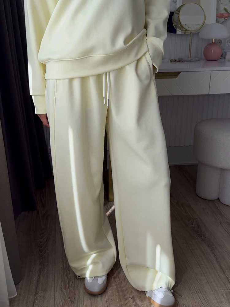 Autumn Tracksuit Women Two Piece Set Pants Outfits Blue Sweatsuits Woman Cotton Jogger Sets For Women Yellow Sweatpants Suit
