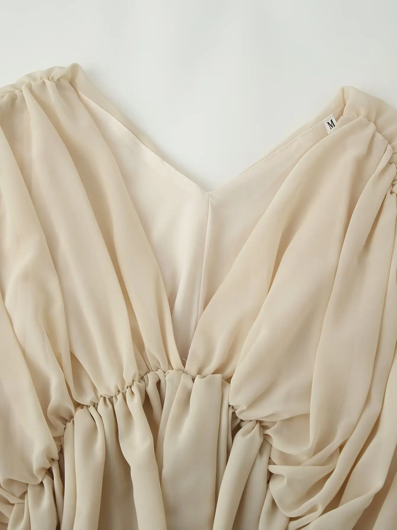 KLKXMYT Elegant Cascading Pleated Asymmetry Blouse Women Loose Chic Batwing Sleeve V Neck Tops 2026 Summer Lady New Blouses 