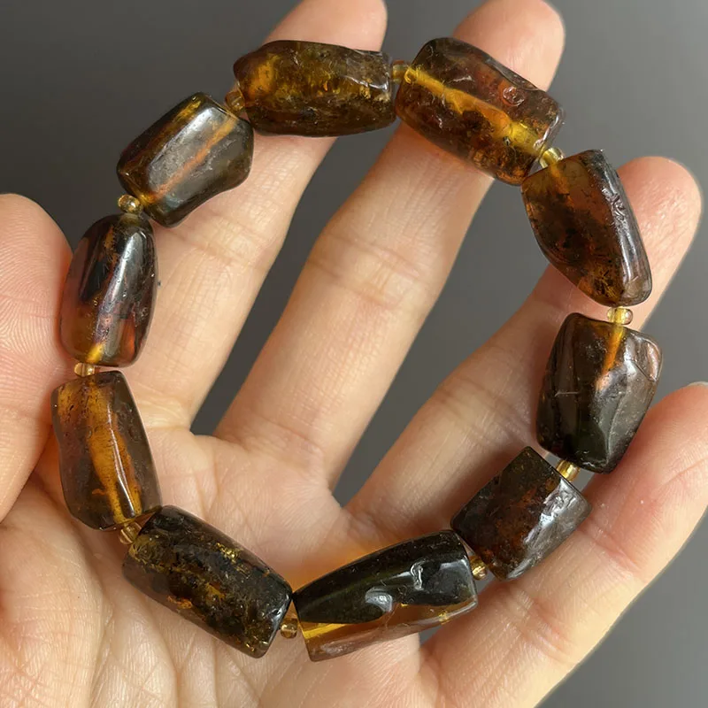 Plant Amber Bracelet Wholesale Original Unique Designer Diy Beads Good Fragrance Mineral Natural Stone Healing Jewelry Supplier