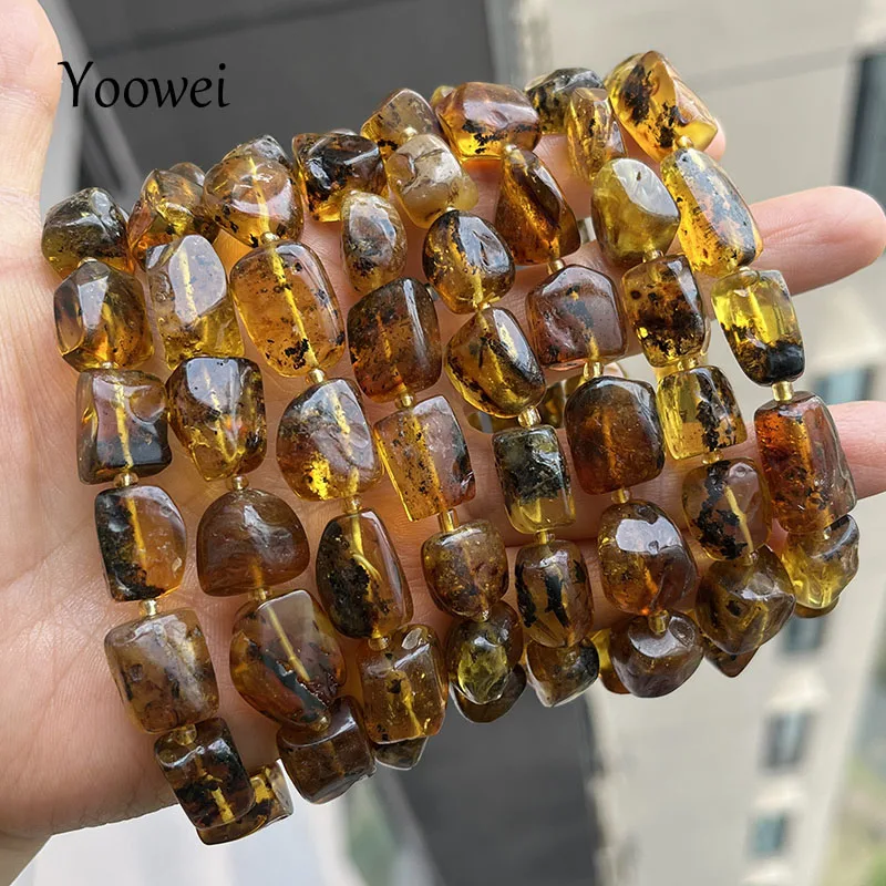 Plant Amber Bracelet Wholesale Original Unique Designer Diy Beads Good Fragrance Mineral Natural Stone Healing Jewelry Supplier