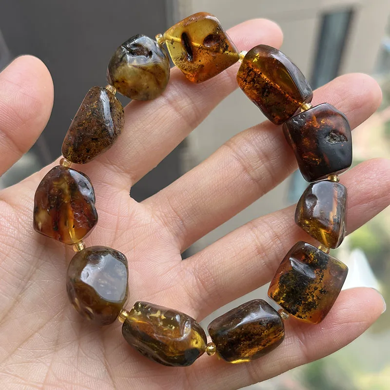 Plant Amber Bracelet Wholesale Original Unique Designer Diy Beads Good Fragrance Mineral Natural Stone Healing Jewelry Supplier
