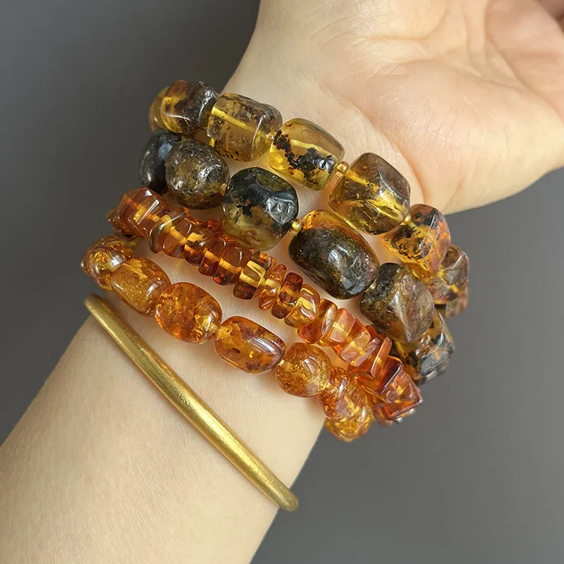 Plant Amber Bracelet Wholesale Original Unique Designer Diy Beads Good Fragrance Mineral Natural Stone Healing Jewelry Supplier